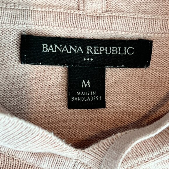 Banana Republic Sweater Hoodie Step Hem Neutral Dusty Rose Color M - Picture 3 of 5